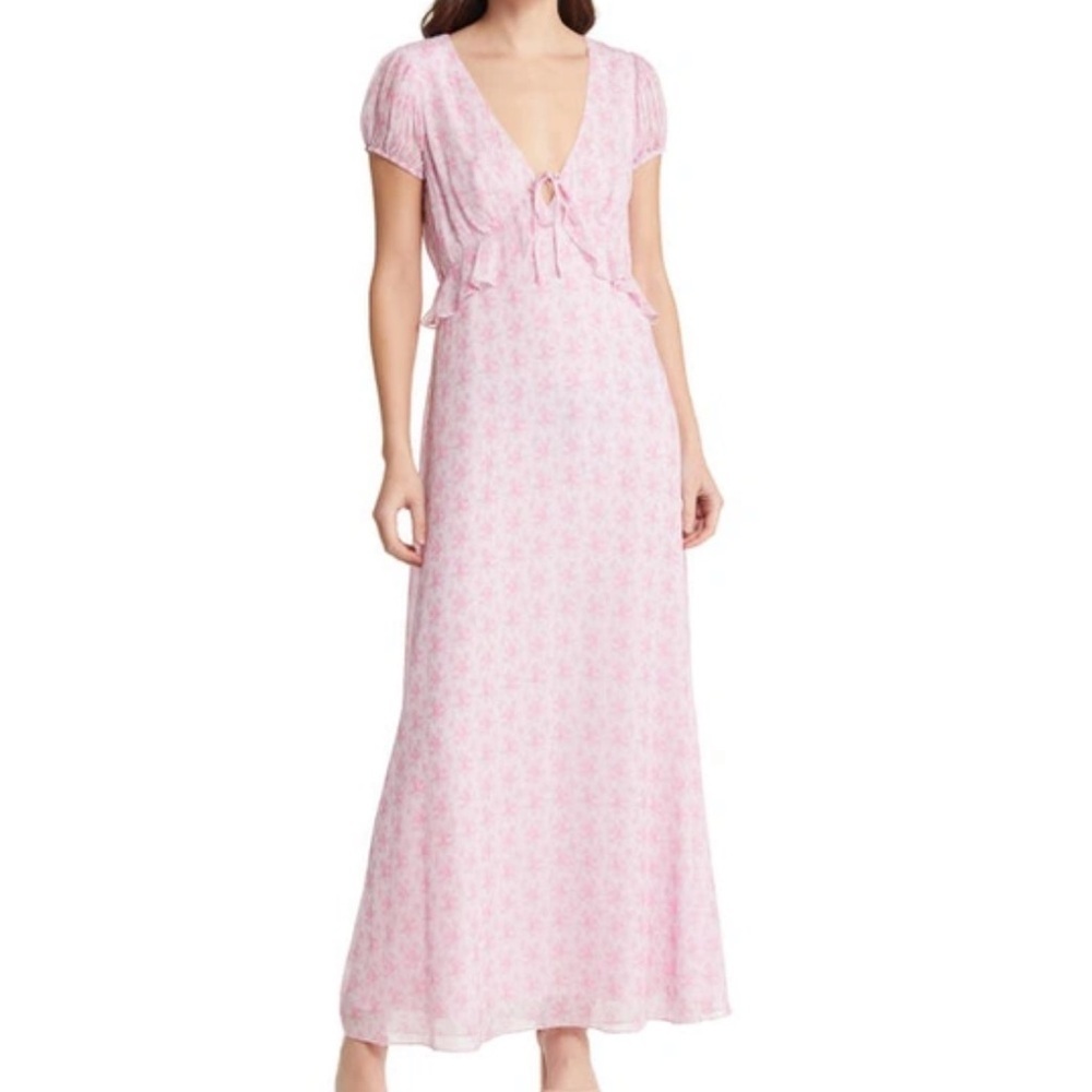 LoveShackFancy Lillian Floral Puff Sleeve Dress Size 4 - Rose patch